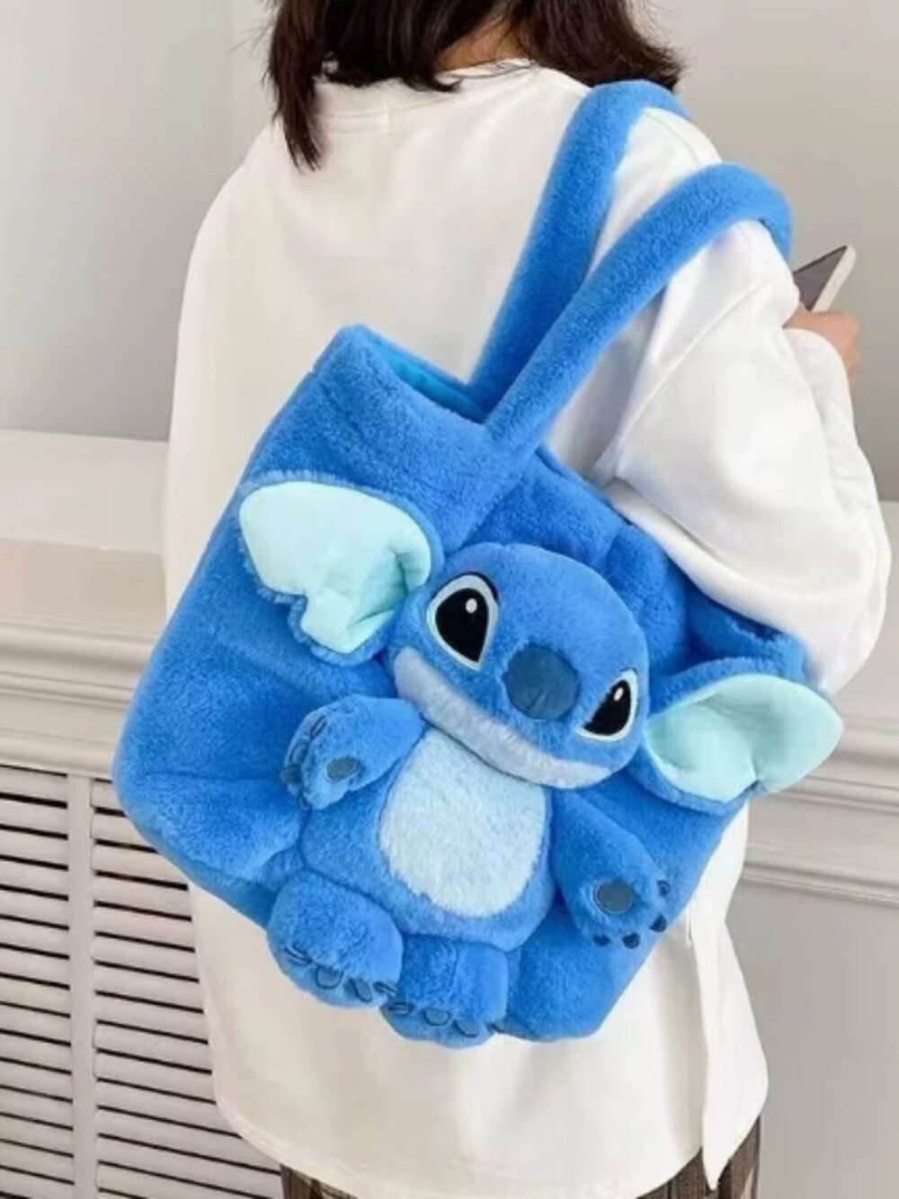 New Plush Doll Shoulder bag Lilo & Stitch blue Plush Bag Tote Cartoon Girl Women